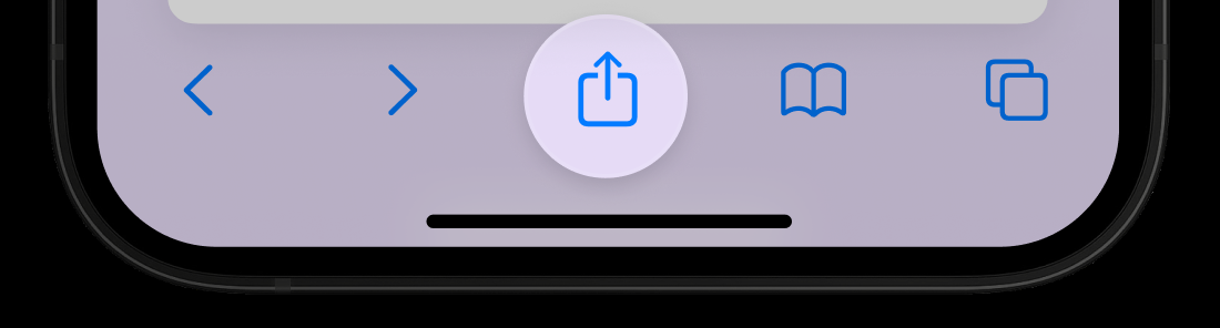 Buton Share pe iPhone